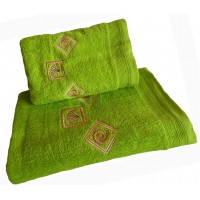 Ręcznik kąpielowy frotte 50x100 bawełna zielony RB50100-13 muszelki
