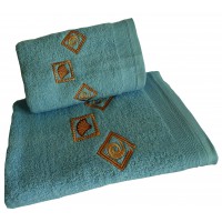 Ręcznik kąpielowy frotte 50x100 bawełna niebieski RB50100-14 muszelki