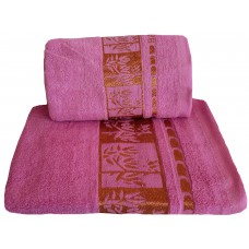 Ręcznik kąpielowy frotte 50x100 bawełna różowy RB50100-2B złoty pas