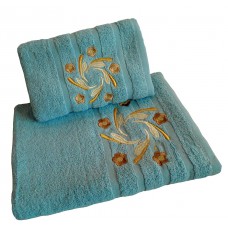 Ręcznik kąpielowy frotte 50x100 bawełna niebieski RB50100-40 wianek