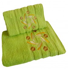 Ręcznik kąpielowy frotte 50x100 bawełna zielony RB50100-41 wianek