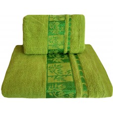 Ręcznik kąpielowy frotte 50x100 bawełna zielony RB50100-4B złoty pas