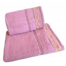 Ręcznik kąpielowy frotte 50x100 bawełna fioletowy RB50100-58 paski