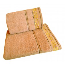 Ręcznik kąpielowy frotte 50x100 bawełna łososiowy RB50100-60 paski