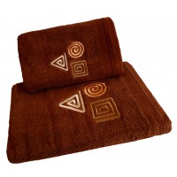 Ręcznik kąpielowy frotte 50x100 bawełna brązowy RB50100-76 figury
