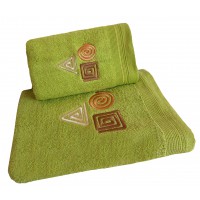 Ręcznik kąpielowy frotte 50x100 bawełna zielony RB50100-78 figury