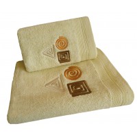 Ręcznik kąpielowy frotte 50x100 bawełna kremowy RB50100-79 figury