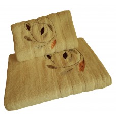 Ręcznik kąpielowy frotte 50x100 bawełna waniliowy RB50100-8 liście