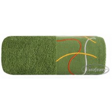 Ręcznik kąpielowy frotte gruby 70x140 bawełniany zielony wzór 1