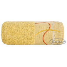 Ręcznik kąpielowy frotte gruby 50x90 bawełniany żółty wzór 1