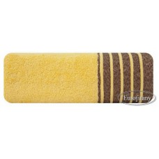 Ręcznik kąpielowy frotte gruby 50x90 bawełniany żółty wzór 2 gruby pas