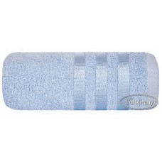 Ręcznik kąpielowy frotte gruby 50x90 bawełniany błękit wzór 3 trzy pasy 