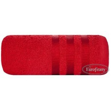 Ręcznik kąpielowy frotte gruby 50x90 bawełniany czerwony wzór 3 trzy pasy