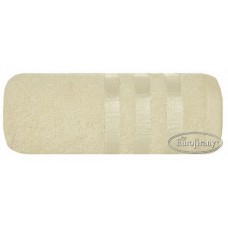 Ręcznik kąpielowy frotte gruby 70x140 bawełniany krem wzór 3 trzy pasy
