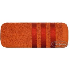 Ręcznik kąpielowy frotte gruby 50x90 bawełniany pomarańcz wzór 3 trzy pasy