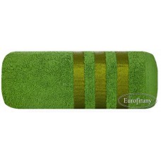 Ręcznik kąpielowy frotte gruby 50x90 bawełniany zielony wzór 3 trzy pasy
