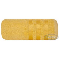 Ręcznik kąpielowy frotte gruby 50x90 bawełniany żółty wzór 3 trzy pasy