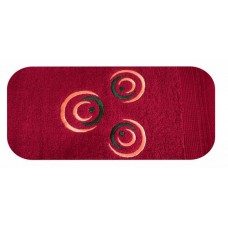 Ręcznik kąpielowy frotte 70x140 bawełniany czerwony wzór 50 oczy