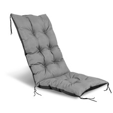 Poduszka ogrodowa na Krzesło na Leżak Pikowana Wiązana Prostokątna 50x50x80 Szara