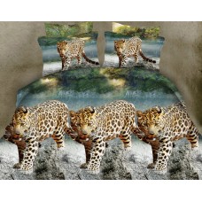 Pościel 3D rozmiar 200x220 3-częściowa zwierzęta CW-FSH2203-21 gepardy