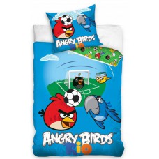 Pościel dziecięca bawełniana 140x200  2-częściowa Angry Birds niebieska