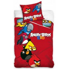 Pościel dziecięca bawełniana 140x200  2-częściowa Angry Birds czerwona