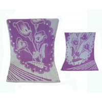 Ręcznik kąpielowy frotte 70x140 bawełniany wzór kwiat fioletowy 